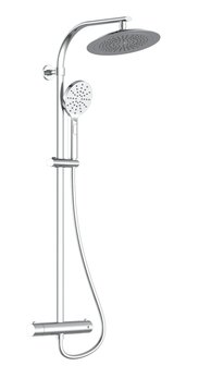 MADURA FRESH hoofddouche set met thermostatische mengkraan, chroom  grote hoofddouche ca. &Oslash; 24 cm  moderne handdouche met 3 selecteerbare jets  handdouche met drukknop voor het kiezen van een ander