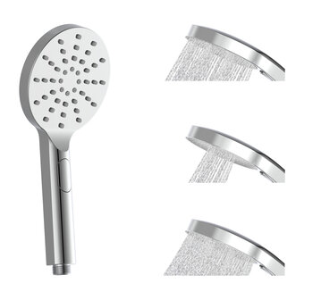 MADURA FRESH hoofddouche set met thermostatische mengkraan, chroom  grote hoofddouche ca. &Oslash; 24 cm  moderne handdouche met 3 selecteerbare jets  handdouche met drukknop voor het kiezen van een ander