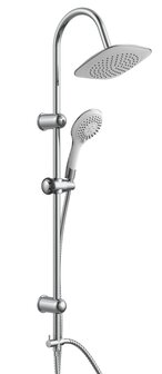 TENERIFFA hoofddouche set, chroom-wit  grote wellness-hoofddouche (20,5 x 20,5 cm) met antikalk nozzles  handdouche met 5 functies en antikalk nozzles  handdouche: &Oslash; ca. 12 cm  metalen douchestang