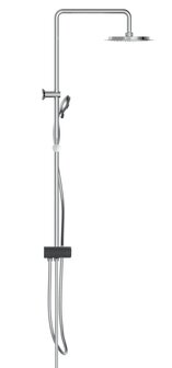 AQUASTAR hoofddouche set met planchet, chroom-antraciet  wellness hoofddouche met antikalk nozzles, hoofddouche: &Oslash; ca. 24 cm  handdouche met 5 functies en met antikalk nozzles, maat: &Oslash; ca. 10 cm  m