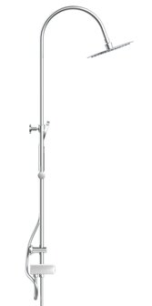 AQUASTAR hoofddouche set met planchet, chroom-wit  supervlakke hoofddouche met antikalk nozzles, hoofddouhe: &Oslash; approx. 25 cm  handdouche met 3 functies, met antikalk nozzles, hoofddouche: &Oslash; ca. 12 c