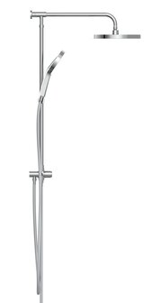 SAMOA RAIN hoofddouche set, chroom-antraciet  wellness hoofddouche, &Oslash; 26 cm  handdouche met 3 functies en met Push-Button  metalen douchestang in hoogte verstelbaar, ca. 74 -109 cm  Silverflex dou