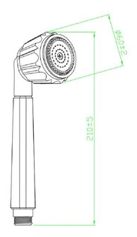 ANTEA handdouche, 2 functies, chroom  antikalk nozzles  2 selecteerbare jets  douchekop: &Oslash; ca. 6 cm  inclusief waterbesparende pakking - tot wel 50% minder water verbruik  &frac12;&quot; (&Oslash; ca. 1,9 cm) verbi