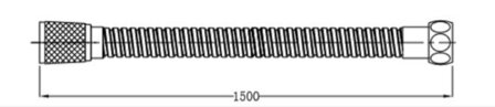 HOGAFLEX M-5 doucheslang, roestvrij staal verchroomd  lengte: ca. 125 cm  &frac12;&quot; (&Oslash; ca. 1,9 cm) standaard aansluiting  inclusief waterbesparende pakking  tot wel 50% minder water verbruik  garantie: 