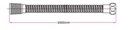 HOGAFLEX M-4 doucheslang, roestvrij staal verchroomd  lengte: ca. 200 cm  &frac12;&quot; (&Oslash; ca. 1,9 cm) standaard aansluiting   inclusief waterbesparende pakking  tot wel 50% minder water verbruik  garantie: