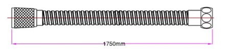 HOGAFLEX M-6 doucheslang, roestvrij staal verchroomd  lengte: ca. 175 cm  &frac12;&quot; (&Oslash; ca. 1,9 cm) standaard aansluiting   inclusief waterbesparende pakking  tot wel 50% minder water verbruik  garantie: