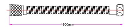 HOGAFLEX M-2 doucheslang van metaal, roestvrij staal  afmetingen: ca. 200 cm  &frac12;&quot; (&Oslash; ca. 1,9 cm) standaard aansluiting   inclusief waterbesparende pakking  tot wel 50% minder water verbruik  garan