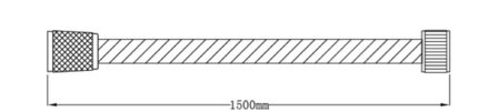 HOGAFLEX K-1 doucheslang, kunststof,chroom-zwart  lengte: ca. 150 cm  &frac12;&quot; (&Oslash; ca. 1,9 cm) standaard aansluiting  inclusief waterbesparende pakking  tot wel 50% minder water verbruik  garantie: 3 ja