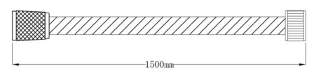 HOGAFLEX K-3 doucheslang, kunststof, chroom-wit  lengte: ca. 150 cm  &frac12;&quot; (&Oslash; ca. 1,9 cm) standaard aansluiting  inclusief waterbesparende pakking  tot wel 50% minder water verbruik  garantie: 3 jaa