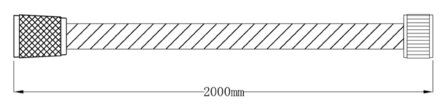 HOGAFLEX K-2 doucheslang, kunststof, chroom-zwart  lengte: ca. 200 cm  &frac12;&quot; (&Oslash; ca. 1,9 cm) standaard aansluiting  inclusief waterbesparende pakking  tot wel 50% minder water verbruik  garantie: 3 j