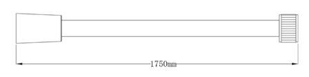 HOGAFLEX K-6 doucheslang, Silverflex, kunststof, zilver look  lengte: ca. 175 cm  &frac12;&quot; (&Oslash; ca. 1,9 cm) standaard aansluiting   inclusief waterbesparende pakking  tot wel 50% minder water verbruik  g