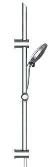 ADRIA doucheset, 5 functies, stang 63 cm, chroom  antikalk nozzles  4 selecteerbare jets en waterstop functie  douchekop: &Oslash; ca. 12,5 cm  stang van metaal, lengte: ca. 63 cm  wandbevestiging in ho