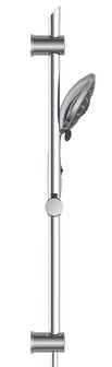 FLORENZ doucheset, 5 functies, stang 70 cm, chroom  antikalk nozzles  5 functies en knop voor waterstop functie  douchekop: &Oslash; ca. 15 cm  metalen douchestang, lengte: ca. 70 cm  wandbevestiging in