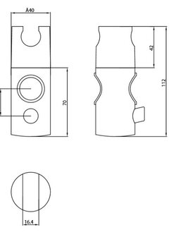 BH-1PR glijder voor douchestang, chroom  van ABS, kunststof  voor douchestangen met 25 mm diameter  garantie: 3 jaar