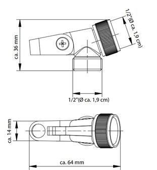 MV-1PR verbindingsstuk voor douchestang, chroom  koper-zinklegering  &frac12;&quot; (&Oslash; ca. 1,9 cm) aansluiting   geschikt voor standaard handdouches  garantie: 3 jaar