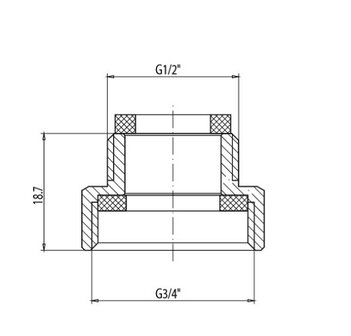 MV-2PR verbindingsstuk &frac34;&quot; x &frac12;&quot;, chroom  van aluminium   afmetingen: &frac12;&quot; buitendraad. x &frac34;&quot; binnendraad  geschikt voor standaard handdouches  garantie: 3 jaar