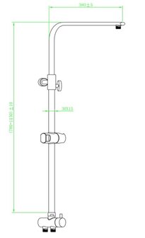 METZ douchestang voor hoofddouche, chroom  lengte: ca. 78-115 cm  &frac12;&quot; (&Oslash; ca. 1,9 cm) aansluiting ACCESSOIRES:  omsteller (wissel van hoofddouche en handdouche)  glijder voor douchestang  garantie: