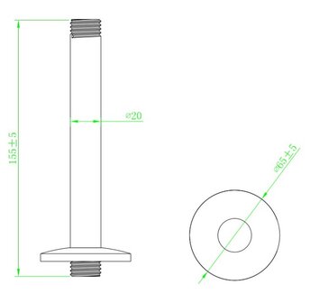 DIJON douchearm voor plafondmontage, chroom  montage onder het pleistwerk  lengte: ca. 15,5 cm  &frac12;&quot; (&Oslash; ca. 1,9 cm) aansluiting ACCESSOIRES:  incluis rozet  garantie: 5 jaar