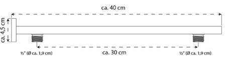 RENNES douchearm voor wandmontage, chroom  lengte: ca. 40 cm  &frac12;&quot; (&Oslash; ca. 1,9 cm) aansluiting  incluis rozet  garantie: 5 jaar