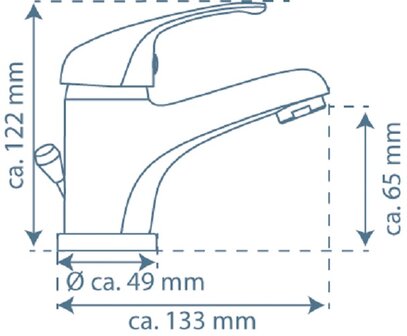 ATHOS &eacute;&eacute;ngreepsmengkraan wastafel, chroom  keramische schijven  geluidsarme, verwisselbare 35 mm-cartouche  mousseur KIWA-gekeurd  flexibele metalen aansluitslangen  1 &frac14;&quot; (&Oslash; ca. 4 cm) kunststof-a