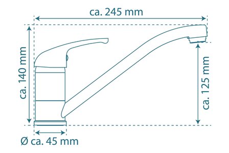 ATHOS &eacute;&eacute;ngreepsmengkraan keuken, chroom  kraan met verlengde uitloop en draaibereik 360&deg;  keramische schijven  geluidsarme, verwisselbare 35 mm-cartouche  flexibele metalen aansluitslangen volgens