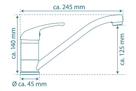 ATHOS &eacute;&eacute;ngreepsmengkraan keuken, chroom  kraan met verlengde uitloop en draaibereik 360&deg;  keramische schijven  geluidsarme, verwisselbare 35 mm-cartouche  flexibele metalen aansluitslangen volgens