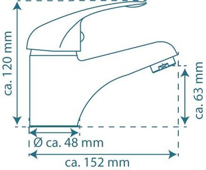 MAGNA &eacute;&eacute;ngreepsmengkraan wastafel, chroom  keramische schijven  geluidsarme, verwisselbare 40 mm cartouche  flexibele metalen aansluitslangen  1 &frac14;&quot; (&Oslash; ca. 4 cm) afvoerplug van metaal en waste stan