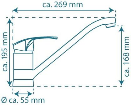 GRANDE &eacute;&eacute;ngreepsmengkraan keuken, chroom  kraan met verlengde uitloop en draaibereik 360&deg;  keramische schijven  geluidsarme, verwisselbare 40 mm-cartouche  flexibele metalen aansluitslangen volgen