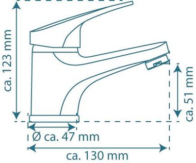 PORTO &eacute;&eacute;ngreepsmengkraan wastafel, chroom  keramische schijven  geluidsarme, verwisselbare 40 mm cartouche  flexibele metalen aansluitslangen  1 &frac14;&quot; (&Oslash; ca. 4 cm) kunststof-afvoerplug en waste-stang