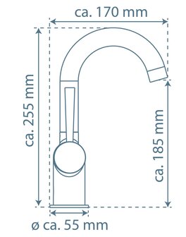 CORNWALL &eacute;&eacute;ngreepsmengkraan wastafel, zwart mat  keramische schijven  geluidsarme, verwisselbare 35 mm-cartouche  flexibele metalen aansluitslangen 400 mm volgens DVGW/KTW-A  mousseur &quot;Made in Ger