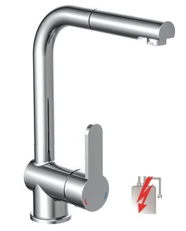 LONDON &eacute;&eacute;ngreepsmengkraan keuken,lage druk, met uittrekbare sproeier, chroom  lage druk kraan - alleen geschikt voor lage druk boilers/kleine accumulatoren (onder wastafel model)  hoge uitloop en 36