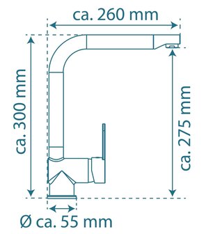 RIO &eacute;&eacute;ngreepsmengkraan keuken met hoge uitloop, chroom/mat zwart  elegante kraan met hoge uitloop en draaibereik 360&deg;  cold-start functie - koud water bij greep in de middelste stand  keramische sc