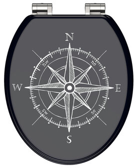 MDF WC-bril COMPASS met soft-close  lange levensduur: extreem onbreekbaar en krasbestendig  comfort en functie: geruisloos sluiten dankzij de automatische valrem  eenvoudig schoon te maken dankzij 