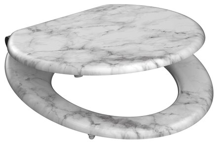 MDF WC-bril MARMOR STONE met soft-close  lange levensduur: extreem onbreekbaar en krasbestendig  comfort en functie: geruisloos sluiten dankzij de automatische valrem  eenvoudig schoon te maken dan