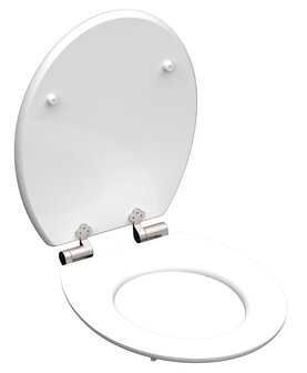 MDF High Gloss WC-bril POLAR LIGHTS met soft-close  lange levensduur: extreem onbreekbaar en krasbestendig  comfort en functie: geruisloos sluiten dankzij de automatische valrem  eenvoudig schoon t