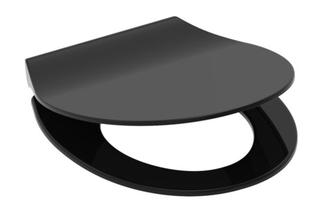 Duroplast WC-bril SLIM BLACK met soft-close en quick-release, zwart