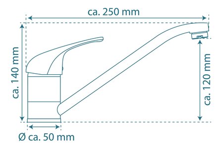 ULTRA &eacute;&eacute;ngreepsmengkraan keuken, lage druk, chroom  kraan met verlengde uitloop en 360&deg; draaibereik  keramische schijven  geluidsarme, verwisselbare 40 mm-cartouche  flexibele metalen aansluitslan