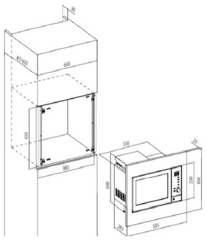 Combi inbouw magnetron-oven Exquisit EBM4530 RAI-8550