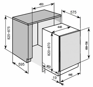 Kitchenette 180cm met vaatwasser en koelkast 50cm RAI-0005