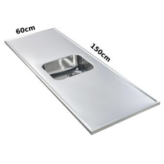 rvs aanrechtblad opleg 150cm x 60cm RAI-2500