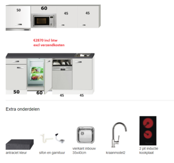 Keukenblok 200cm incl apparatuur RAI-000