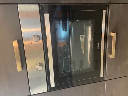 Showmodel zwarte hoek keuken 180cm +  240cm met inbouw apparatuur per direct leverbaar NEW-5550
