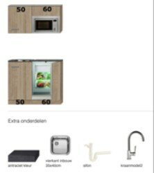 Kitchenette 110cm incl inbouw koelkast en magnetron RAI-3033