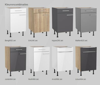 Kitchenette 100cm Padua Houtnerf incl mini inbouw koelkast RAI-2254