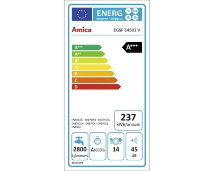 Ingebouwde vaatwasser EEK A +++ Amica EGSP 64.501 V HRG-11500