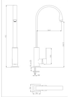 Eengreepsmengkraan Modern Chroom RAI-74