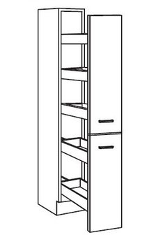 Apothekerskast Antraciet  met 5 laden 211 cm hoog HFZ306-9-5105