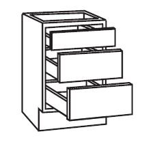 Onderkast 50cm met 2 uittreklades + 1 lade UO536-9