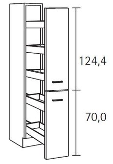 Apothekerskast 206cm hoog