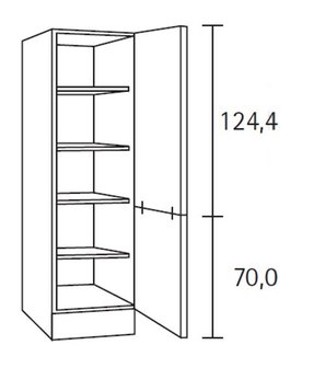 Hoge servieskast 206cm 